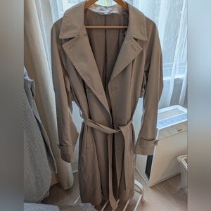 COS Tan Trench Coat with Belted Waist and Notched Lapels